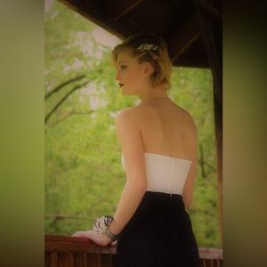 Black and white prom dress